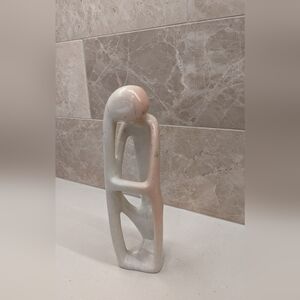 Soapstone "Thinking Man" Sculpture in Cream